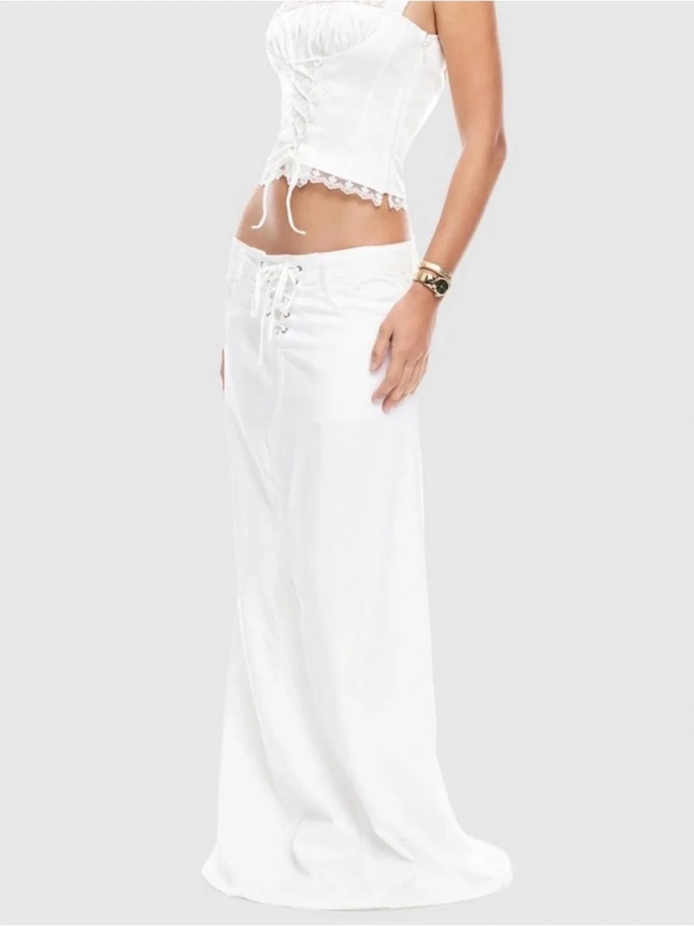 Lioness Palmer Maxi Skirt | Porcelain A6 - Picture 4 of 6